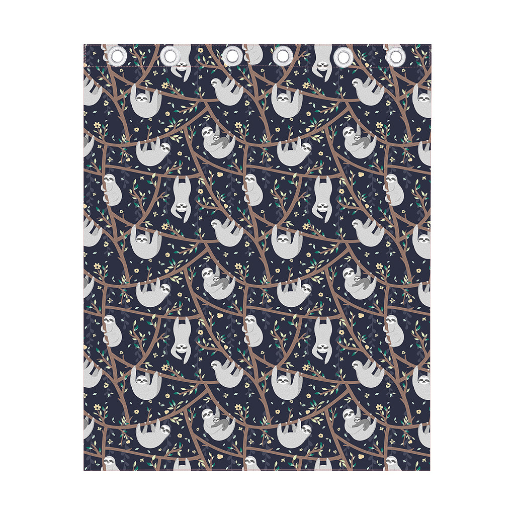 Sloth Family Pattern Print Curtain