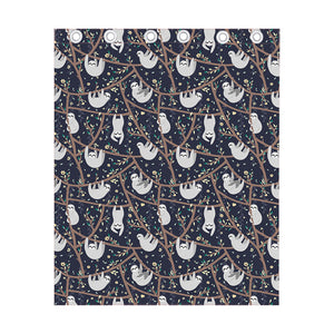 Sloth Family Pattern Print Curtain