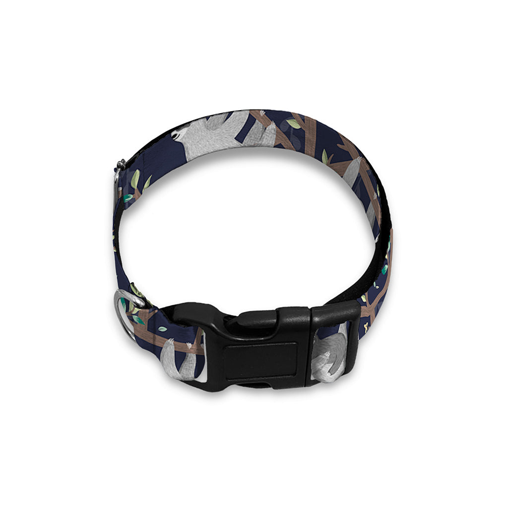 Sloth Family Pattern Print Dog Collar