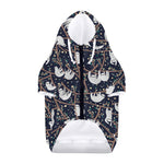Sloth Family Pattern Print Dog Zip Up Hoodie