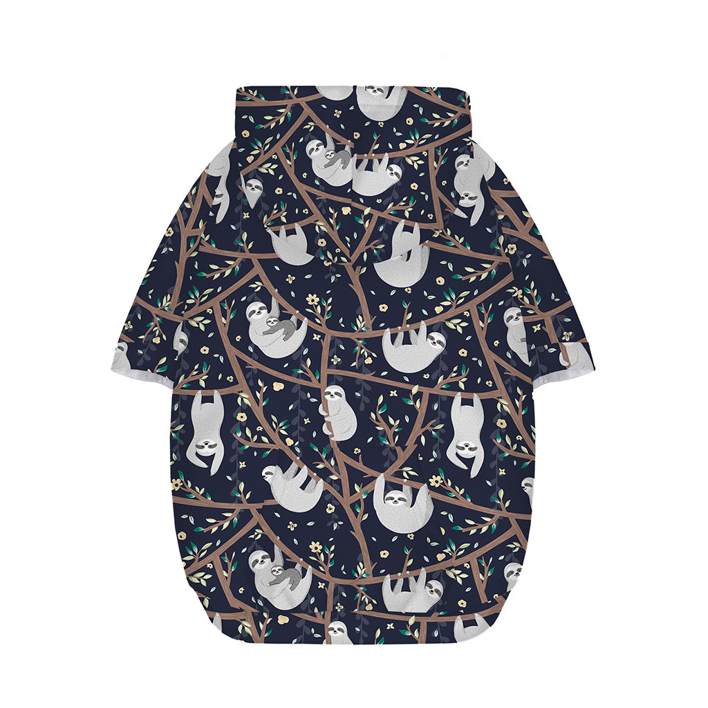 Sloth Family Pattern Print Dog Zip Up Hoodie