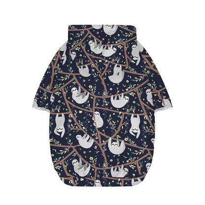 Sloth Family Pattern Print Dog Zip Up Hoodie