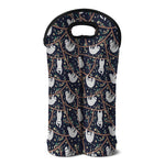 Sloth Family Pattern Print Double Neoprene Wine Tote