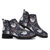 Sloth Family Pattern Print Flat Ankle Boots