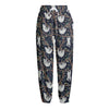 Sloth Family Pattern Print Fleece Lined Knit Pants