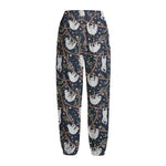 Sloth Family Pattern Print Fleece Lined Knit Pants