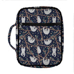 Sloth Family Pattern Print Front Pocket Bible Bag