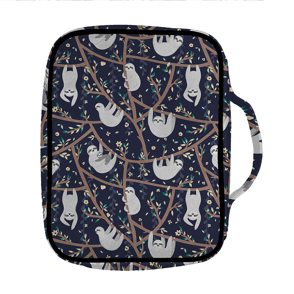 Sloth Family Pattern Print Front Pocket Bible Bag