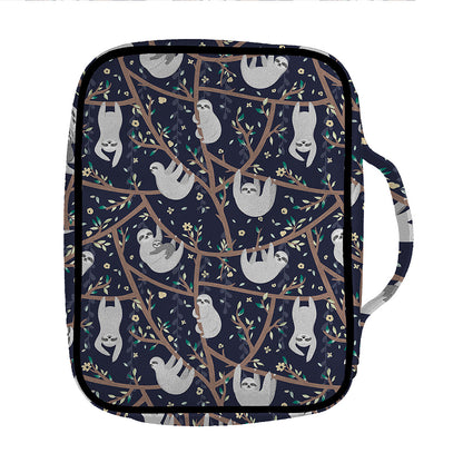 Sloth Family Pattern Print Front Pocket Bible Bag