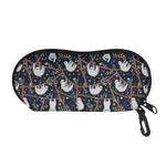 Sloth Family Pattern Print Glasses Case