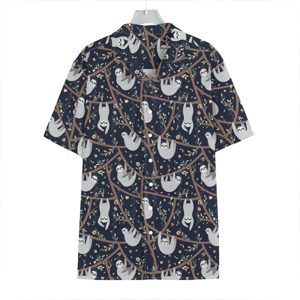 Sloth Family Pattern Print Hawaiian Shirt