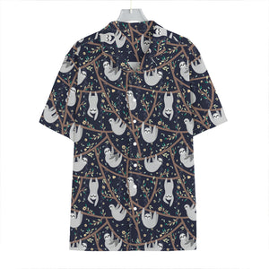 Sloth Family Pattern Print Hawaiian Shirt