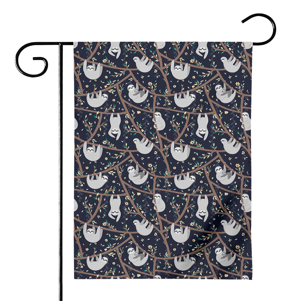 Sloth Family Pattern Print House Flag