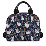 Sloth Family Pattern Print Insulated Lunch Bag