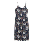 Sloth Family Pattern Print Jersey Midi Cami Dress