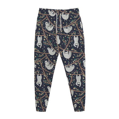Sloth Family Pattern Print Jogger Pants