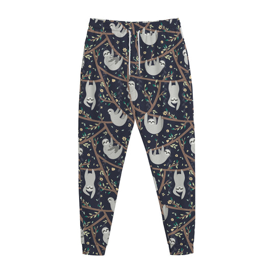 Sloth Family Pattern Print Jogger Pants