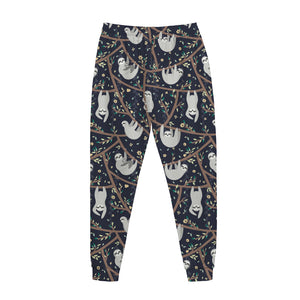 Sloth Family Pattern Print Jogger Pants