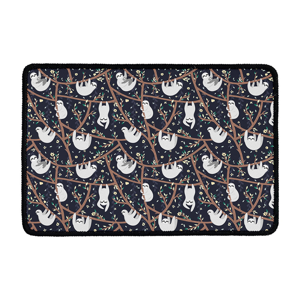 Sloth Family Pattern Print Kitchen Mat