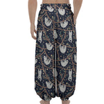 Sloth Family Pattern Print Lantern Pants