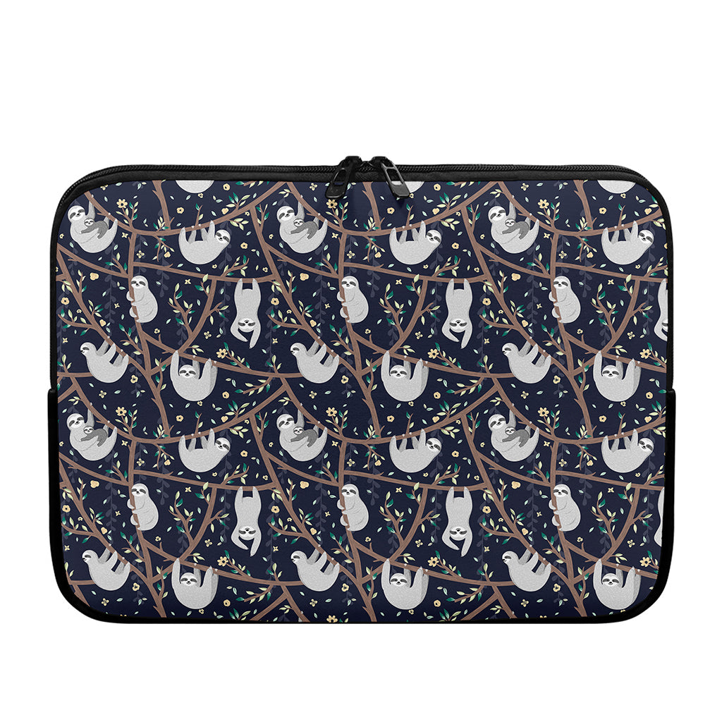 Sloth Family Pattern Print Laptop Sleeve