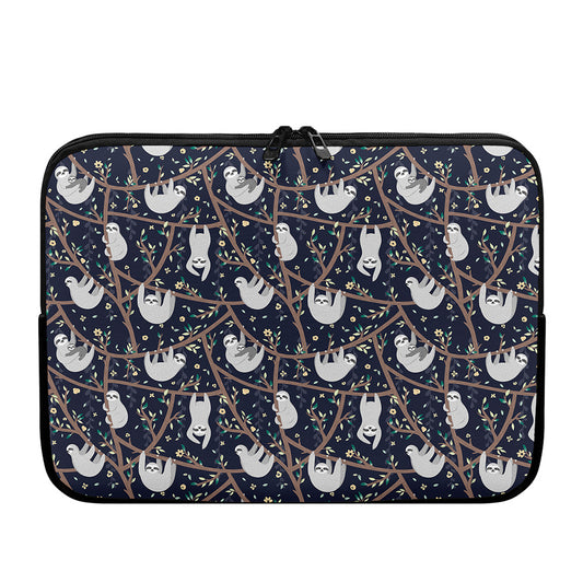 Sloth Family Pattern Print Laptop Sleeve