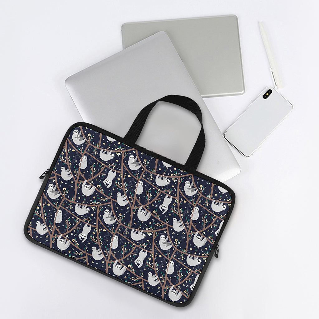 Sloth Family Pattern Print Laptop Sleeve With Handle