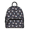 Sloth Family Pattern Print Leather Backpack