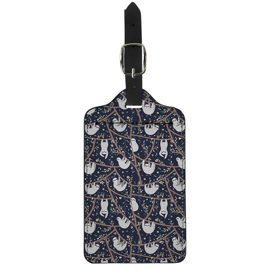 Sloth Family Pattern Print Luggage Tag