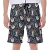 Sloth Family Pattern Print Men's Beach Shorts