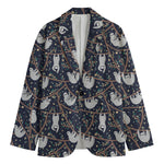 Sloth Family Pattern Print Men's Blazer