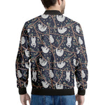 Sloth Family Pattern Print Men's Bomber Jacket