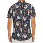 Sloth Family Pattern Print Men's Deep V-Neck Shirt