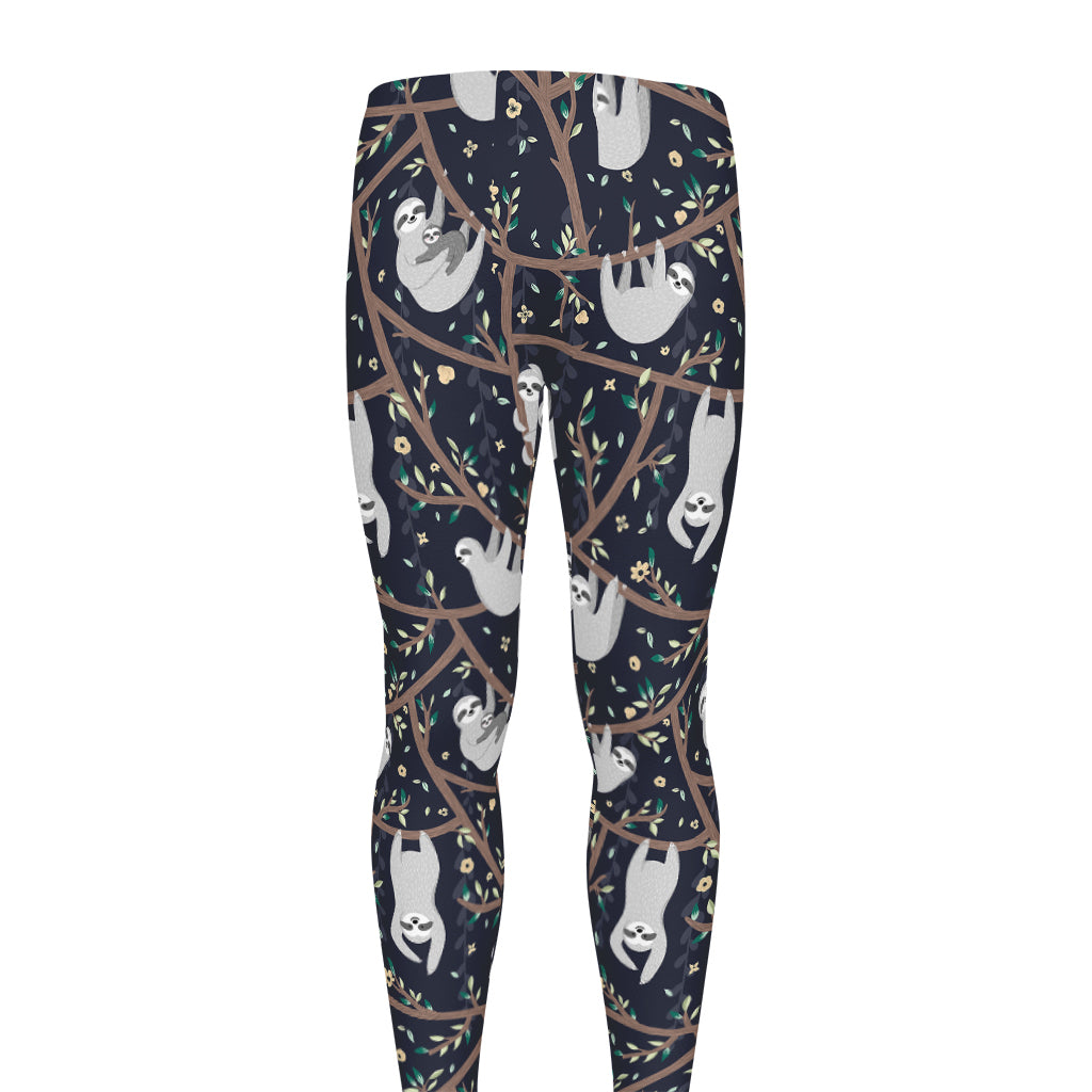 Sloth Family Pattern Print Men's leggings