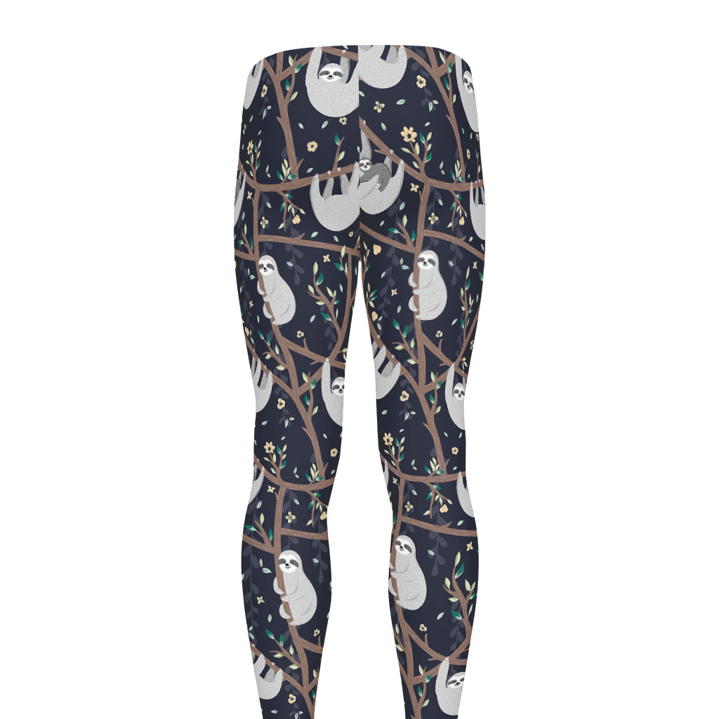 Sloth Family Pattern Print Men's leggings