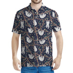 Sloth Family Pattern Print Men's Polo Shirt