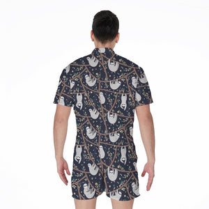 Sloth Family Pattern Print Men's Rompers