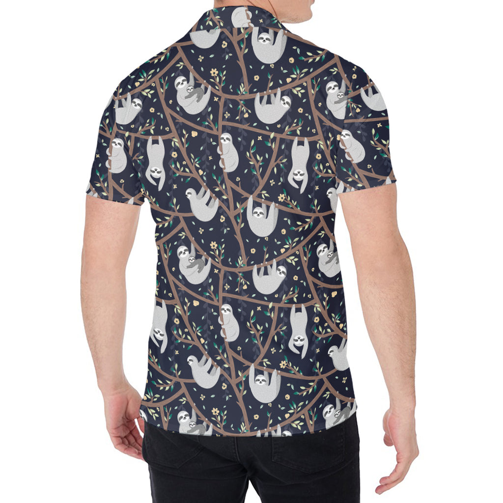 Sloth Family Pattern Print Men's Shirt