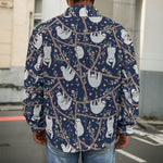 Sloth Family Pattern Print Men's Shirt Jacket