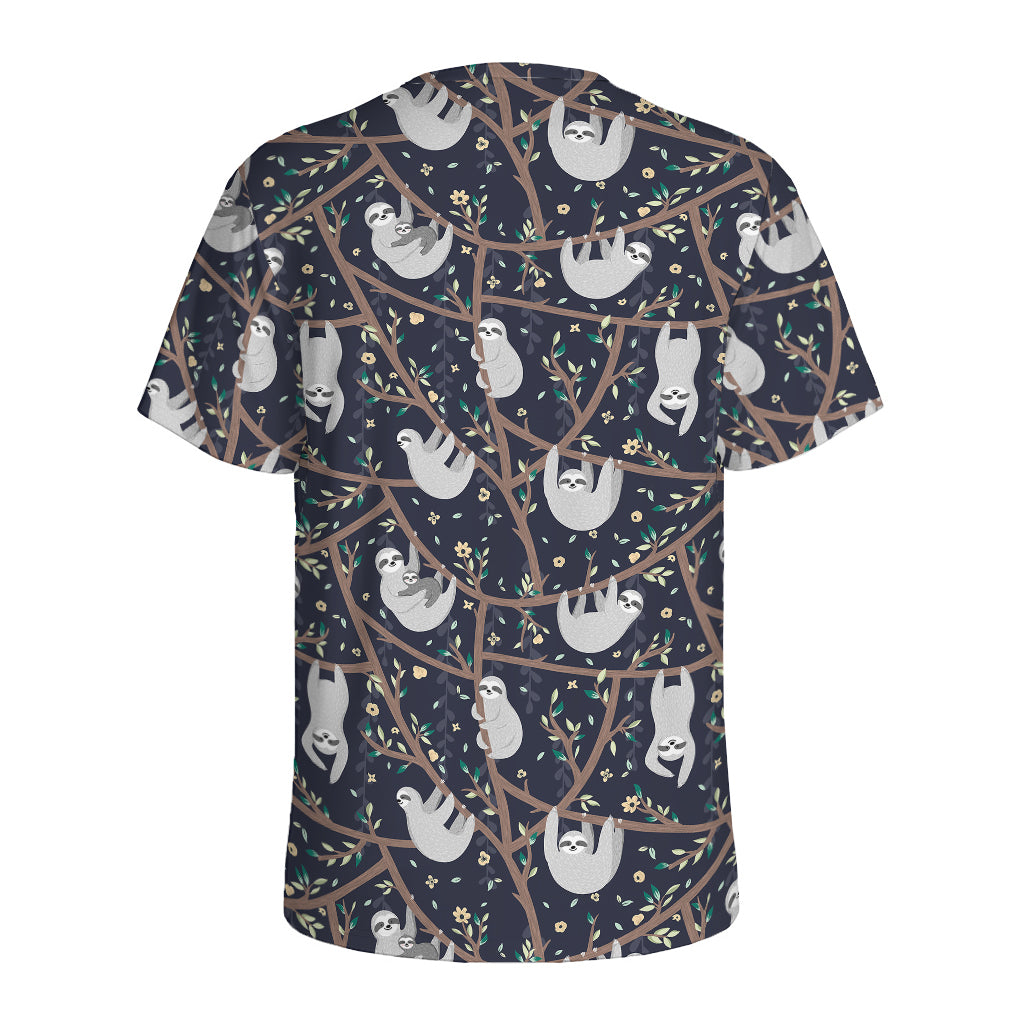 Sloth Family Pattern Print Men's Sports T-Shirt