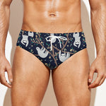 Sloth Family Pattern Print Men's Swim Briefs