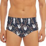 Sloth Family Pattern Print Men's Triangle Swim Briefs