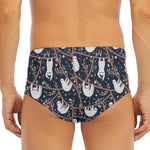 Sloth Family Pattern Print Men's Triangle Swim Briefs
