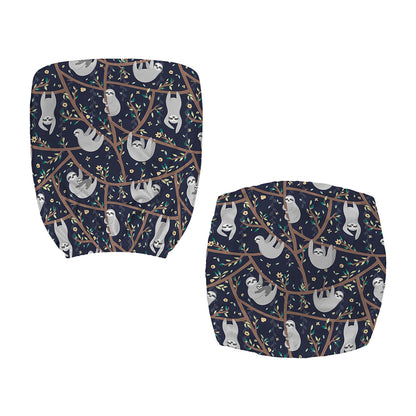 Sloth Family Pattern Print Office Chair Cover