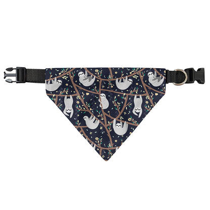 Sloth Family Pattern Print Over The Collar Dog Bandana