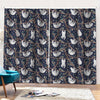 Sloth Family Pattern Print Pencil Pleat Curtains