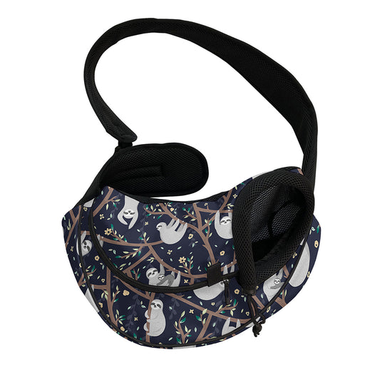 Sloth Family Pattern Print Pet Sling Carrier