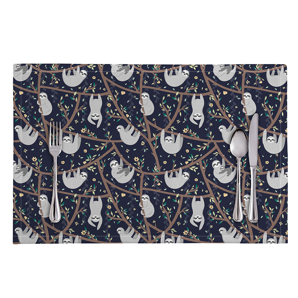Sloth Family Pattern Print Placemat