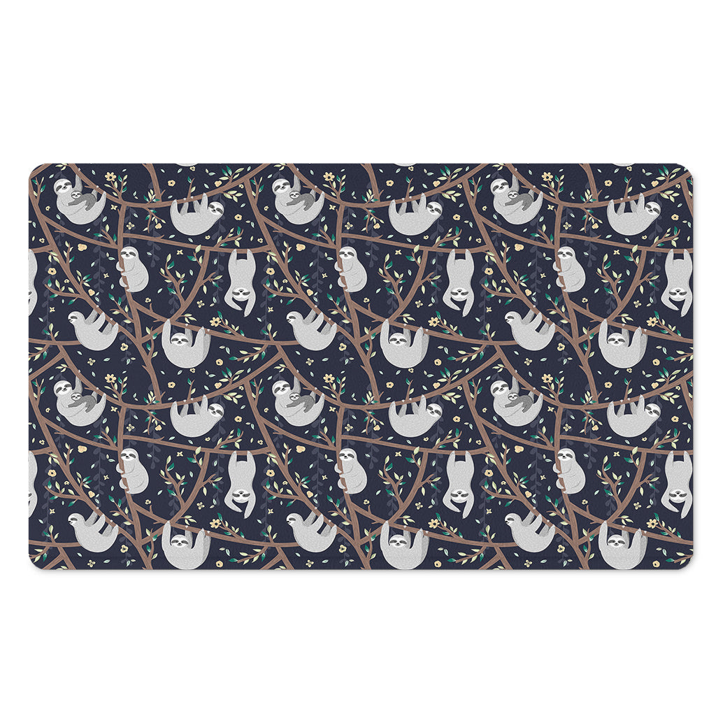 Sloth Family Pattern Print Polyester Doormat