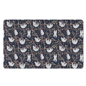 Sloth Family Pattern Print Polyester Doormat